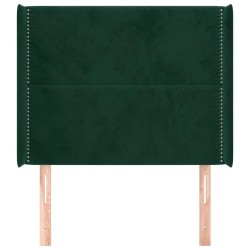 Tête de lit avec oreilles Vert foncé 103x16x118/128 cm Velours 626621626621