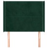 Tête de lit avec oreilles Vert foncé 103x16x118/128 cm Velours 626621626621