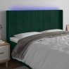 Tête de lit à LED Vert foncé 163x16x118/128 cm Velours 626623626623