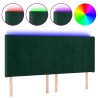 Tête de lit à LED Vert foncé 163x16x118/128 cm Velours 626623626623