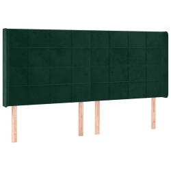 Tête de lit à LED Vert foncé 163x16x118/128 cm Velours 626623626623