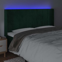 Tête de lit à LED Vert foncé 163x16x118/128 cm Velours 626623626623