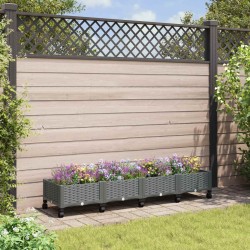 Jardinière avec Roues Gris clair 160 x 40 x 33 cm PP 626625626625