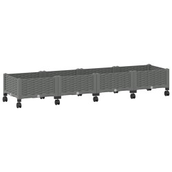 Jardinière avec Roues Gris clair 160 x 40 x 33 cm PP 626625626625