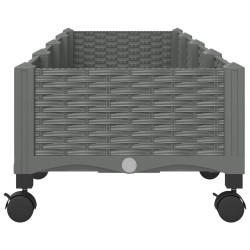 Jardinière avec Roues Gris clair 160 x 40 x 33 cm PP 626625626625