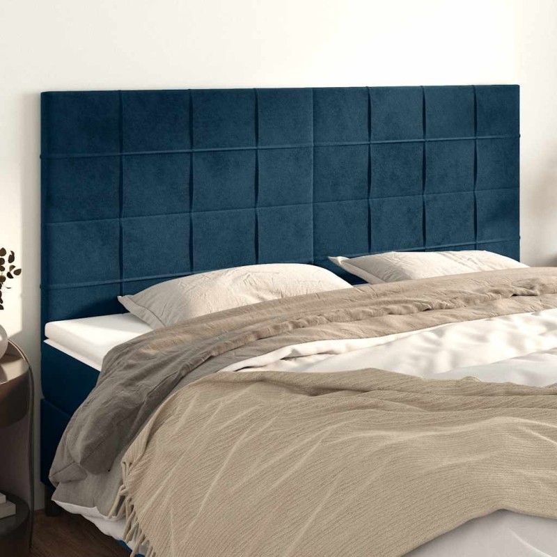 Tête de lit Bleu foncé 200 x 5 x 118/128 cm Velours 626626626626