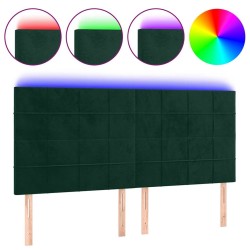 Tête de lit à LED Vert foncé 160x5x118/128 cm Velours 626627626627