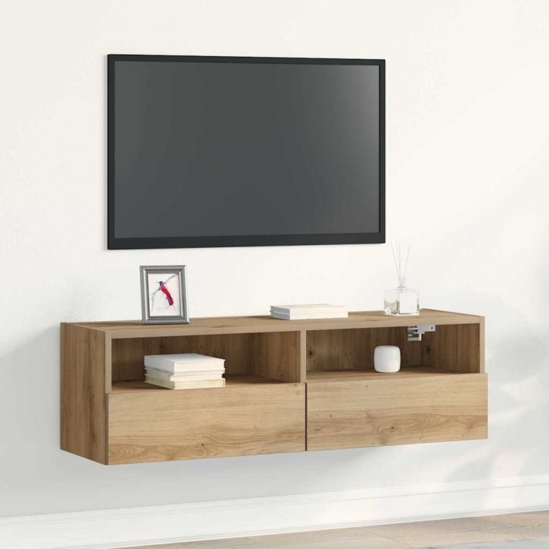 Meuble TV mural 100 x 30 x 30 cm chêne artisanal 626629626629