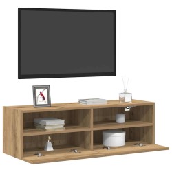 Meuble TV mural 100 x 30 x 30 cm chêne artisanal 626629626629