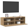 Meuble TV mural 100 x 30 x 30 cm chêne artisanal 626629626629