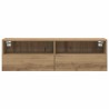Meuble TV mural 100 x 30 x 30 cm chêne artisanal 626629626629