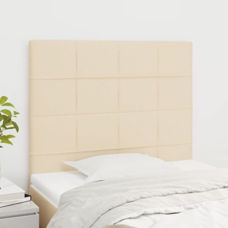  Têtes de lit 2 pcs Crème 100x5x78/88 cm Tissu 