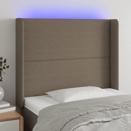 Tête de lit à LED Taupe 103x16x118/128 cm Tissu 626636626636