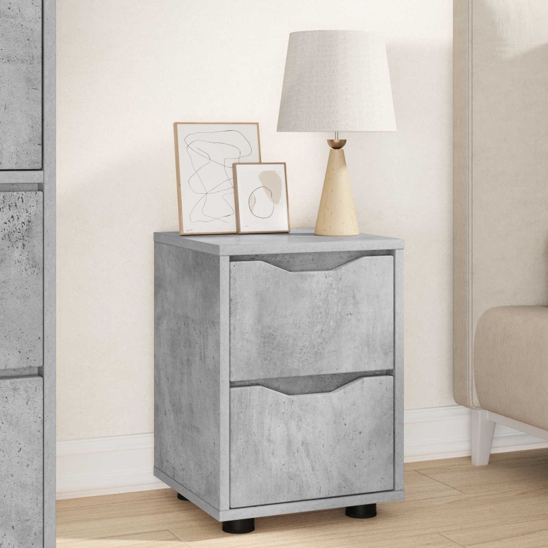 Table de chevet Gris béton 30,5 x 30 x 43 cm Bois d'ingénierie 626644626644