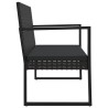 Banc de jardin avec coussins noir 106 cm résine tressée 626645626645