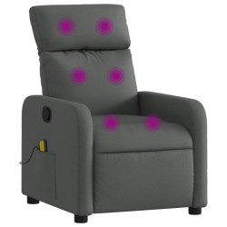Fauteuil inclinable de massage en tissu gris foncé 626646626646