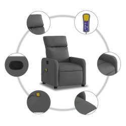 Fauteuil inclinable de massage en tissu gris foncé 626646626646