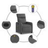 Fauteuil inclinable de massage en tissu gris foncé 626646626646