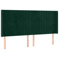Tête de lit avec oreilles Vert foncé 163x16x118/128 cm Velours 626647626647