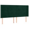 Tête de lit avec oreilles Vert foncé 163x16x118/128 cm Velours 626647626647