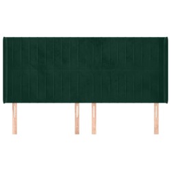 Tête de lit avec oreilles Vert foncé 163x16x118/128 cm Velours 626647626647