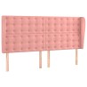 Tête de lit avec oreilles Rose 163x23x118/128 cm Velours 626648626648