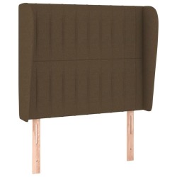 Tête de lit avec oreilles Marron foncé 103x23x118/128 cm Tissu 626649626649