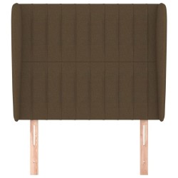 Tête de lit avec oreilles Marron foncé 103x23x118/128 cm Tissu 626649626649