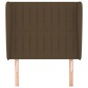 Tête de lit avec oreilles Marron foncé 103x23x118/128 cm Tissu 626649626649