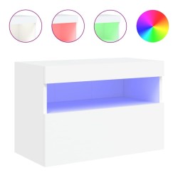 Meuble TV mural avec lumières LED blanc 60x30x40 cm 626652626652
