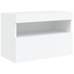 Meuble TV mural avec lumières LED blanc 60x30x40 cm 626652626652