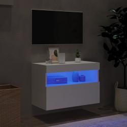 Meuble TV mural avec lumières LED blanc 60x30x40 cm 626652626652