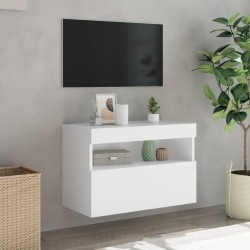 Meuble TV mural avec lumières LED blanc 60x30x40 cm 626652626652
