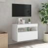 Meuble TV mural avec lumières LED blanc 60x30x40 cm 626652626652