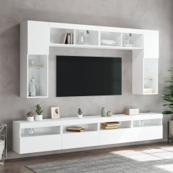 Meuble TV mural avec lumières LED blanc 60x30x40 cm 626652626652