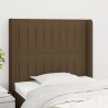 Tête de lit avec oreilles Marron foncé 103x16x118/128 cm Tissu 626654626654