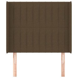 Tête de lit avec oreilles Marron foncé 103x16x118/128 cm Tissu 626654626654