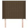 Tête de lit avec oreilles Marron foncé 103x16x118/128 cm Tissu 626654626654