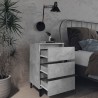 Table de chevet avec pieds en métal gris béton 40x35x69 cm 626655626655
