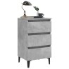 Table de chevet avec pieds en métal gris béton 40x35x69 cm 626655626655