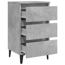 Table de chevet avec pieds en métal gris béton 40x35x69 cm 626655626655