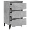 Table de chevet avec pieds en métal gris béton 40x35x69 cm 626655626655
