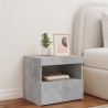 Table de chevet avec lumières LED gris béton 50x40x45 cm 626656626656