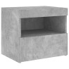 Table de chevet avec lumières LED gris béton 50x40x45 cm 626656626656