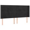Tête de lit à LED Noir 203x16x118/128 cm Velours 626657626657
