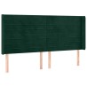 Tête de lit avec oreilles Vert foncé 203x16x118/128 cm Velours 626662626662