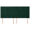 Tête de lit avec oreilles Vert foncé 203x16x118/128 cm Velours 626662626662