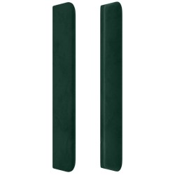 Tête de lit avec oreilles Vert foncé 203x16x118/128 cm Velours 626662626662
