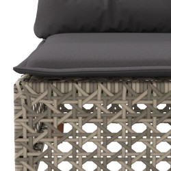 Salon de jardin 5 pcs avec coussins gris résine tressée 626663626663
