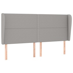 Tête de lit avec oreilles Gris clair 203x23x118/128 cm Tissu 626664626664